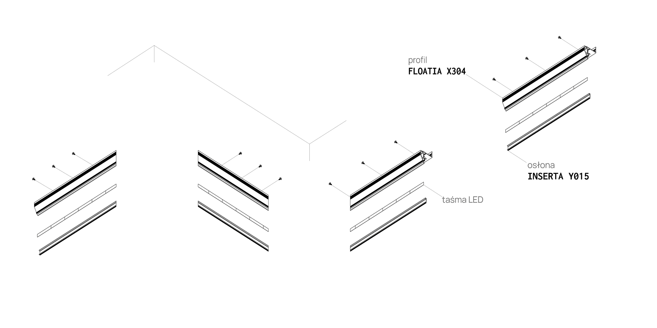 Profilé pour plafond flottant FLOATIA X304