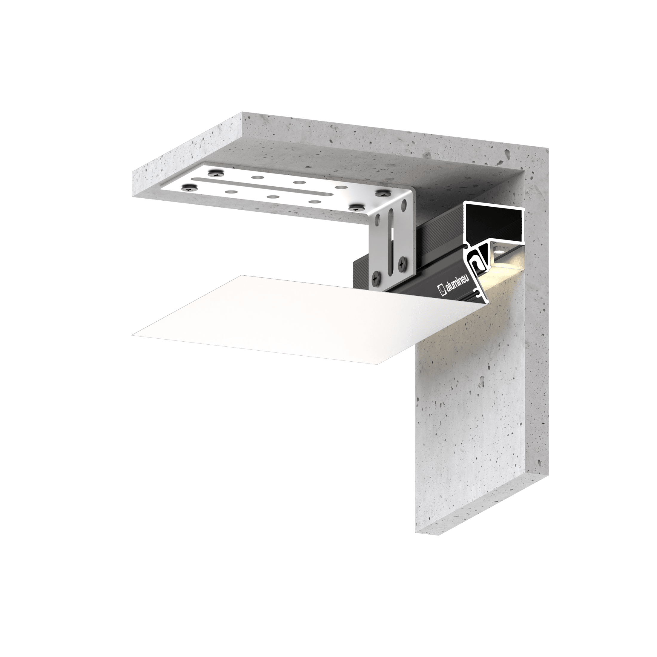 Profilé pour plafond flottant FLOATIA X303 — exemple d’installation