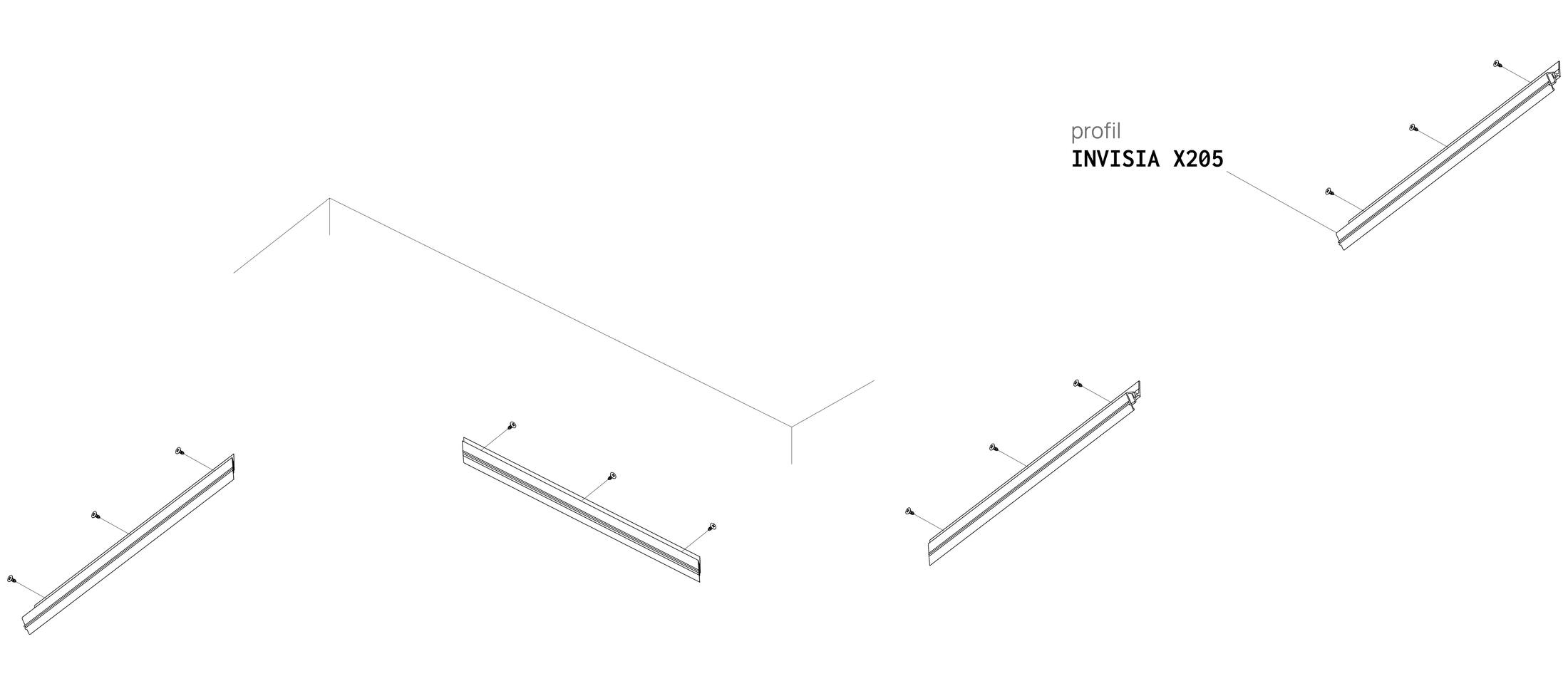 Profilé à joint creux INVISIA X205