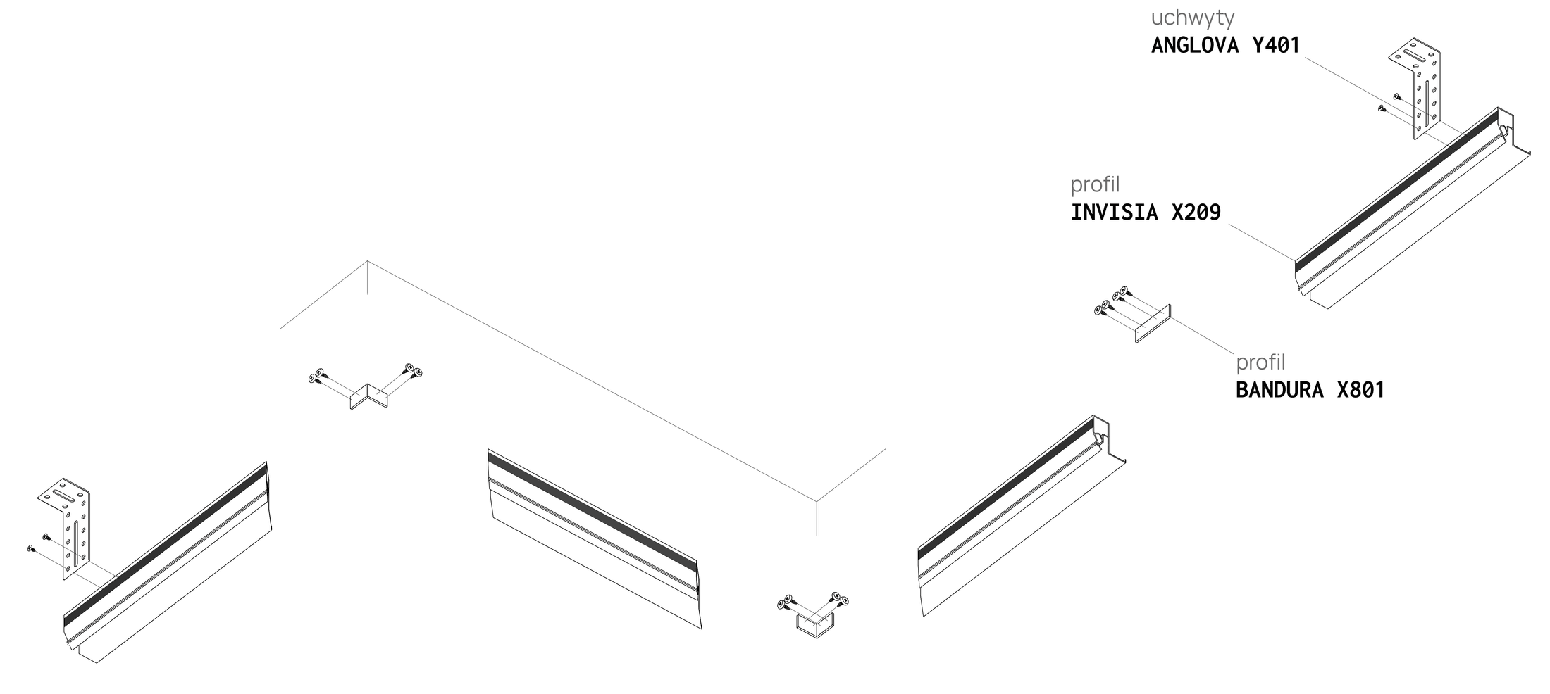 Profilé à joint creux INVISIA X209