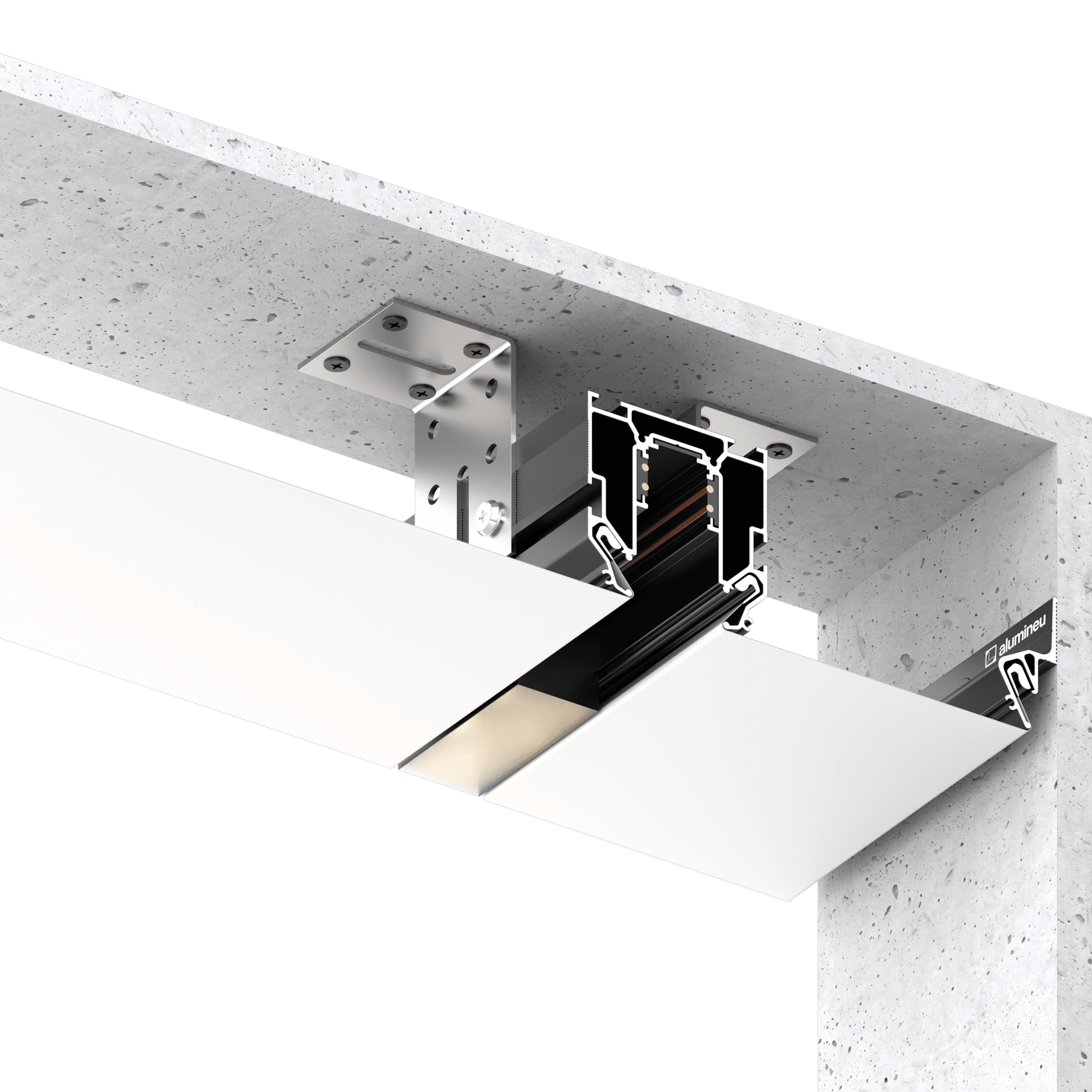 Profilé pour rail magnétique 48 V MAGTRAK X508 — exemple d’installation