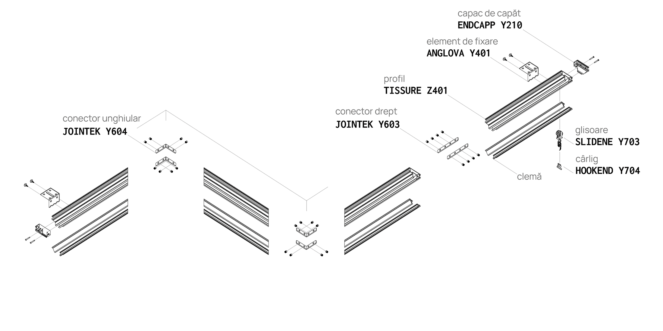 Profilé pour niche à rideaux TISSURE Z401