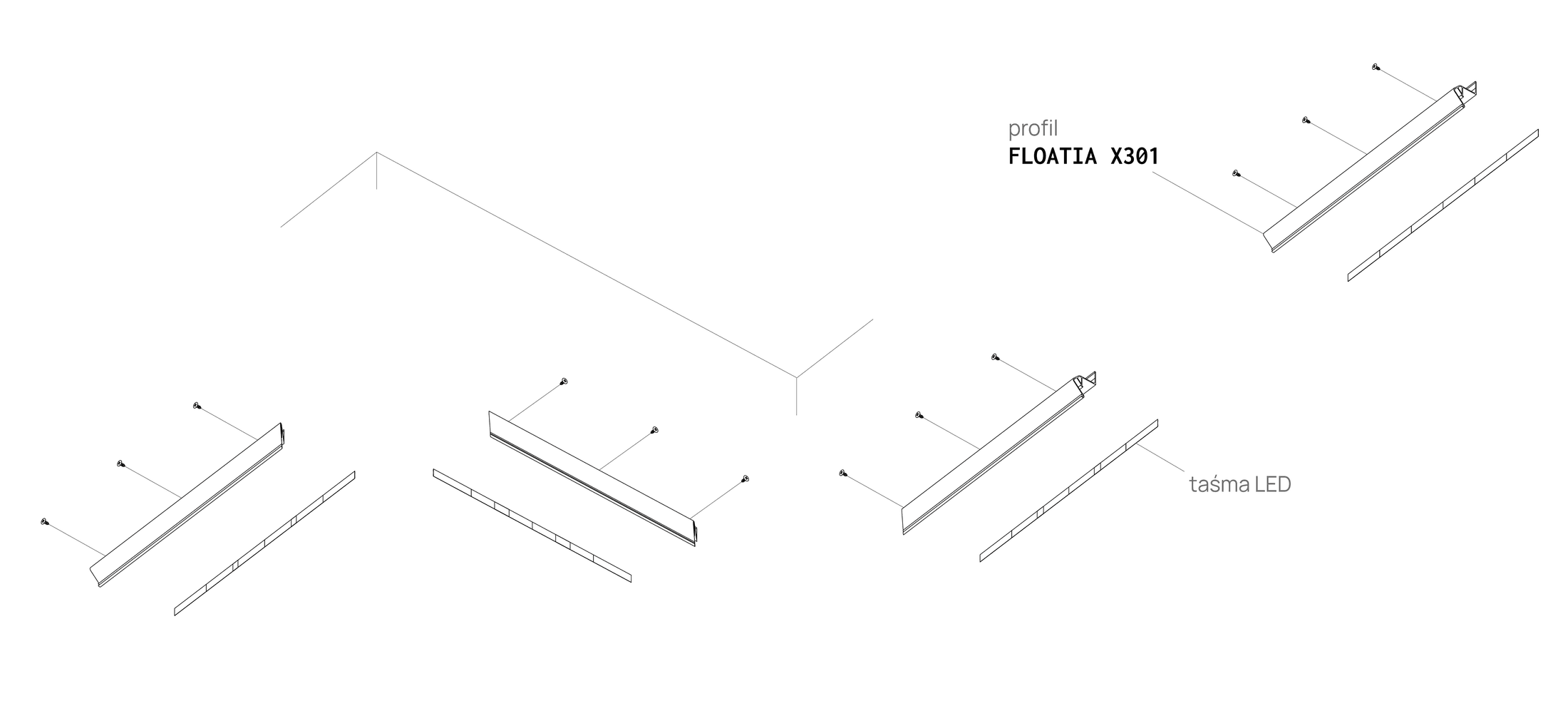 Profilé pour plafond flottant FLOATIA X301