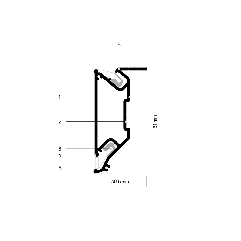 Profilé multiniveau STRATOS X704 — schéma annoté