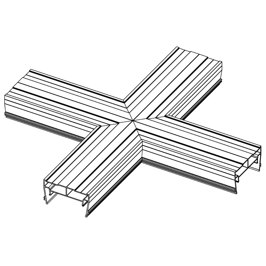 Angle en croix soudé LIGHTRA NX050 · 300 × 300 mm — vue principale