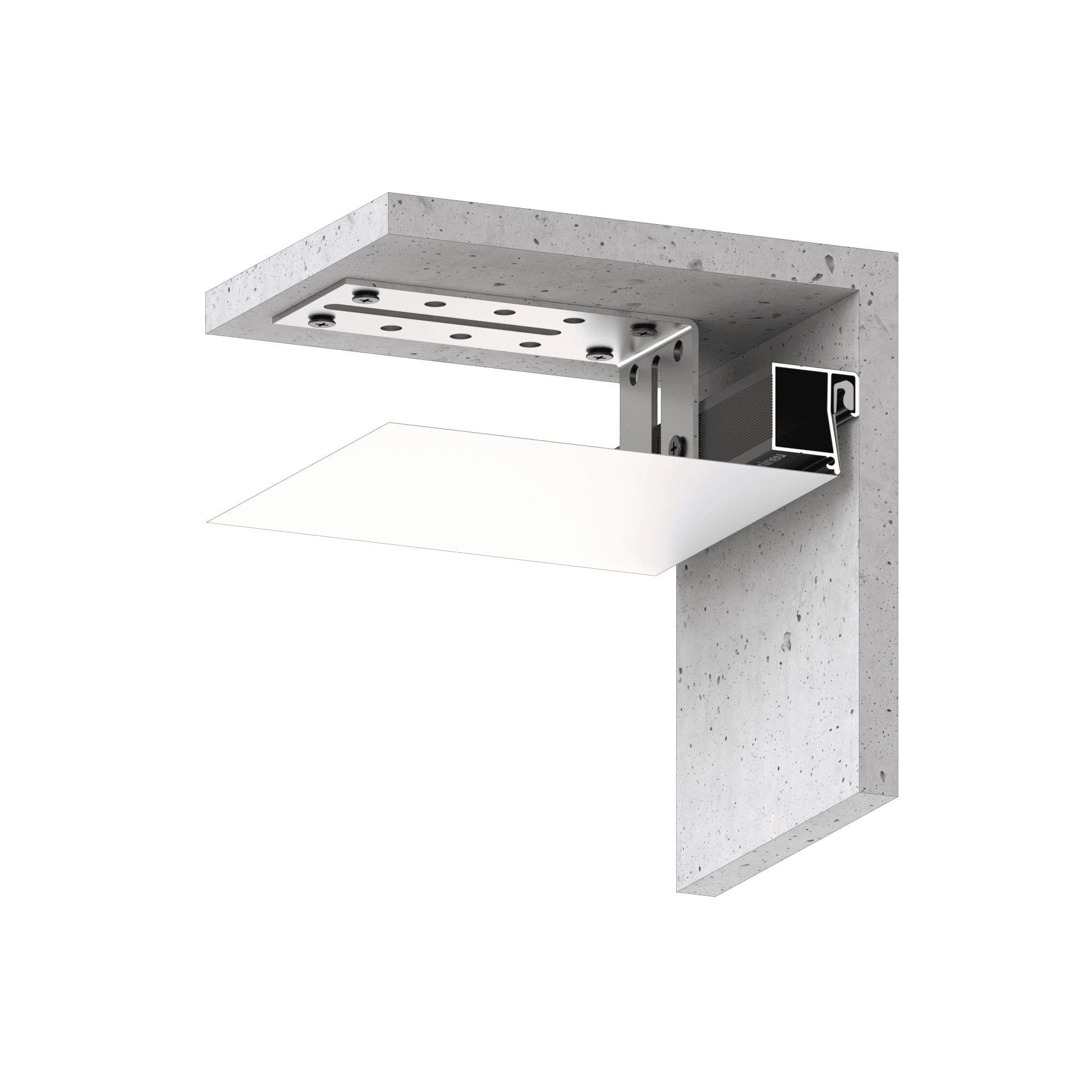 Profilé à joint creux INVISIA X208 — exemple d’installation