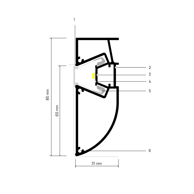 Profilé multiniveau STRATOS X702 — schéma annoté