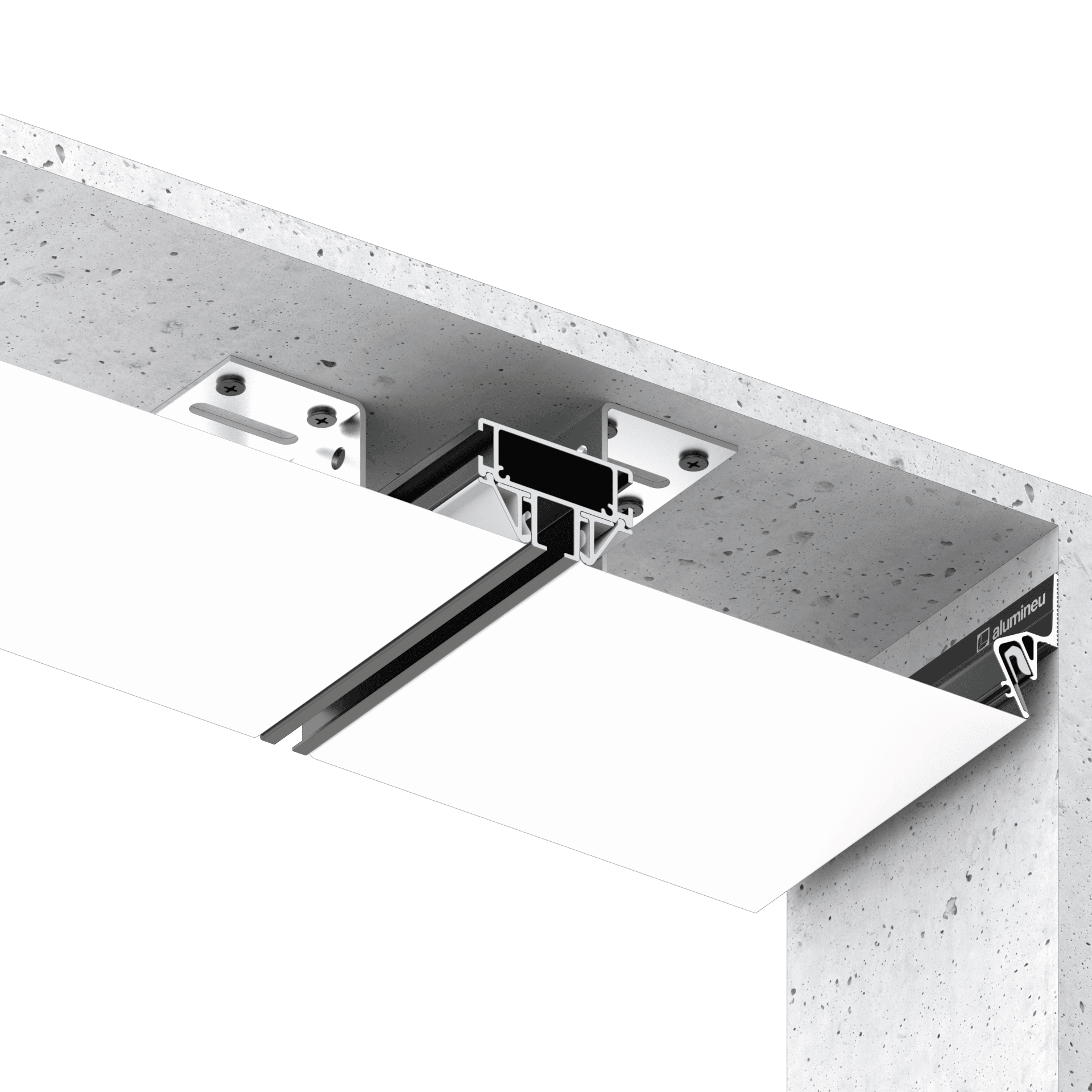 Profilé pour niche à rideaux CURTINA X407 — exemple d’installation