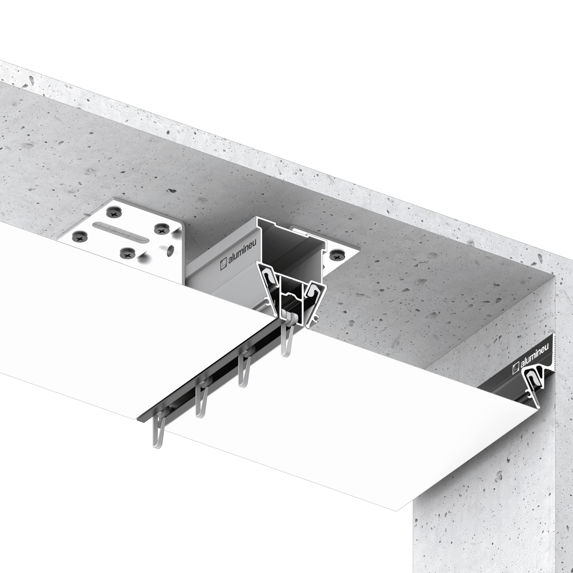 Profilé pour niche à rideaux CURTINA X407 — exemple d’installation