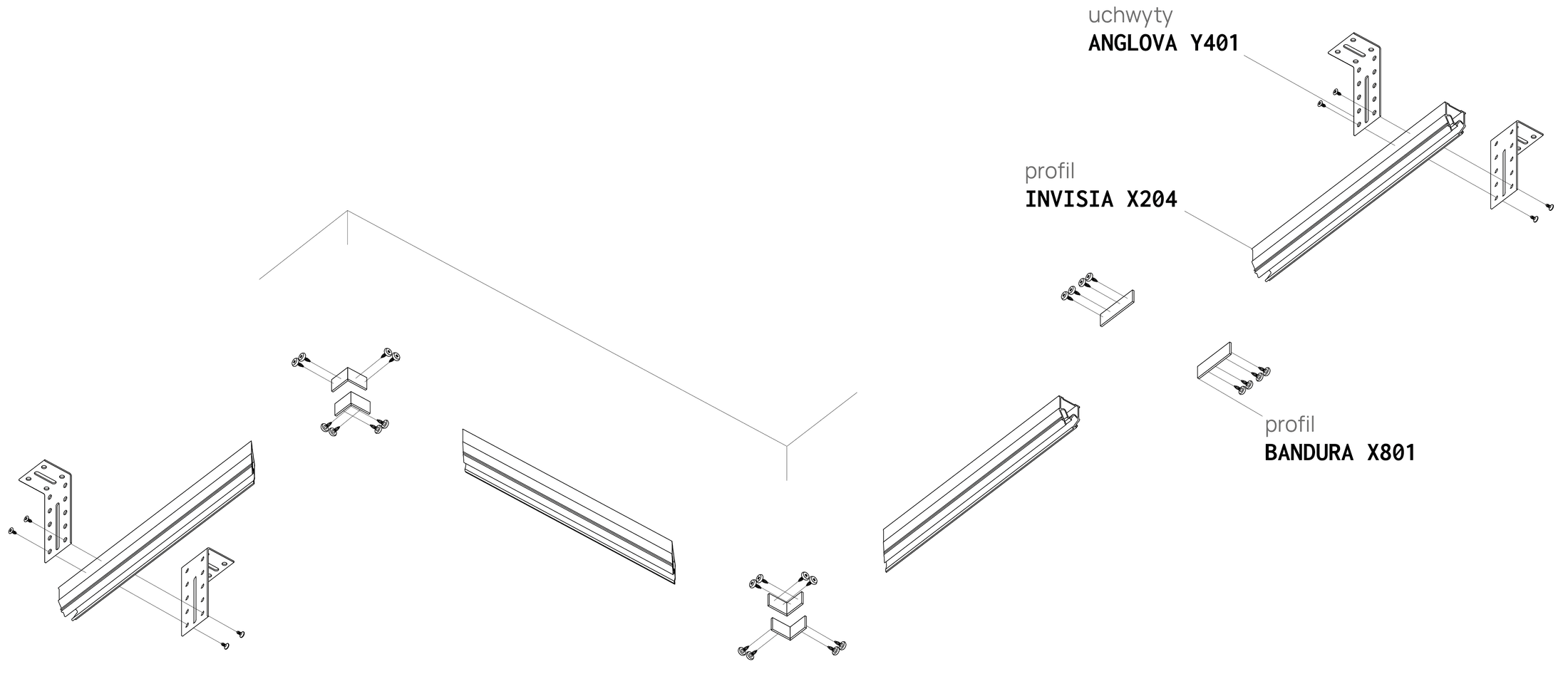 Profilé à joint creux INVISIA X204