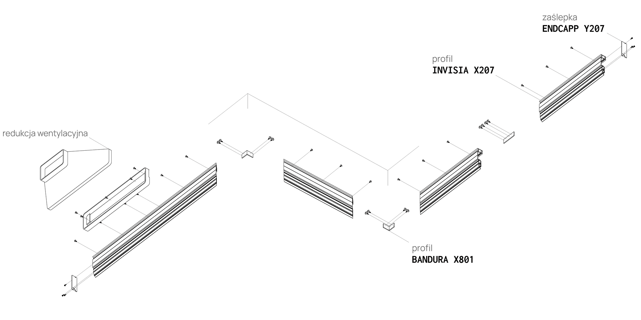 Diffuseur linéaire à fentes INVISIA X207