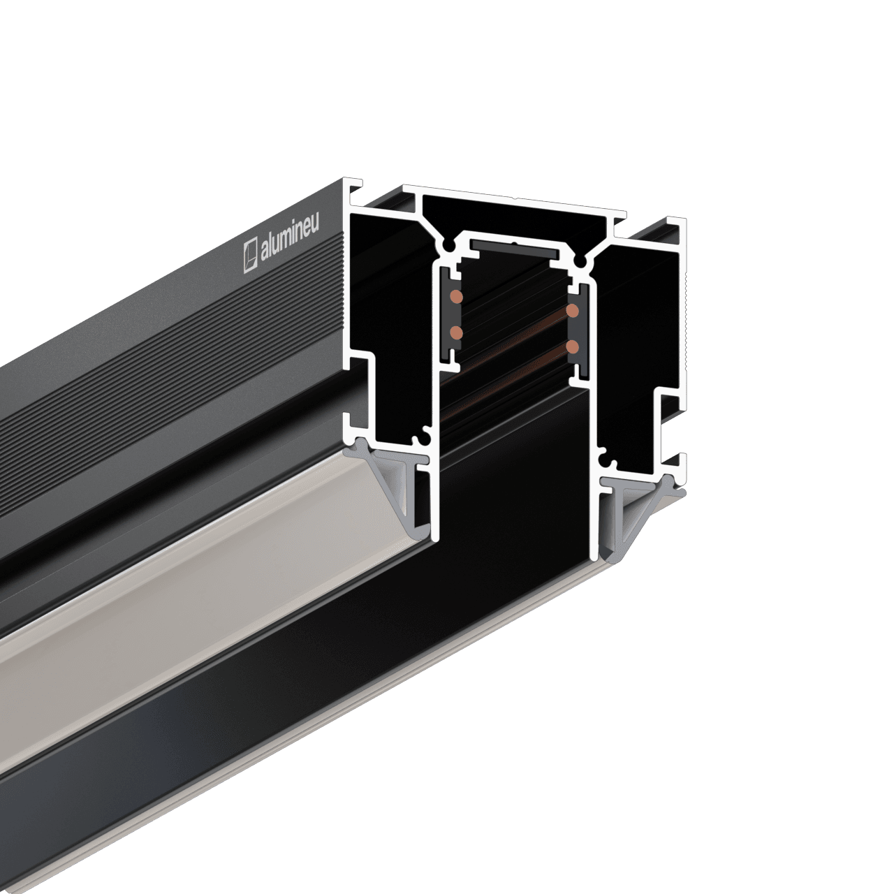 Profilé pour rail magnétique 48 V VOLTIVA Z501 — vue détaillée