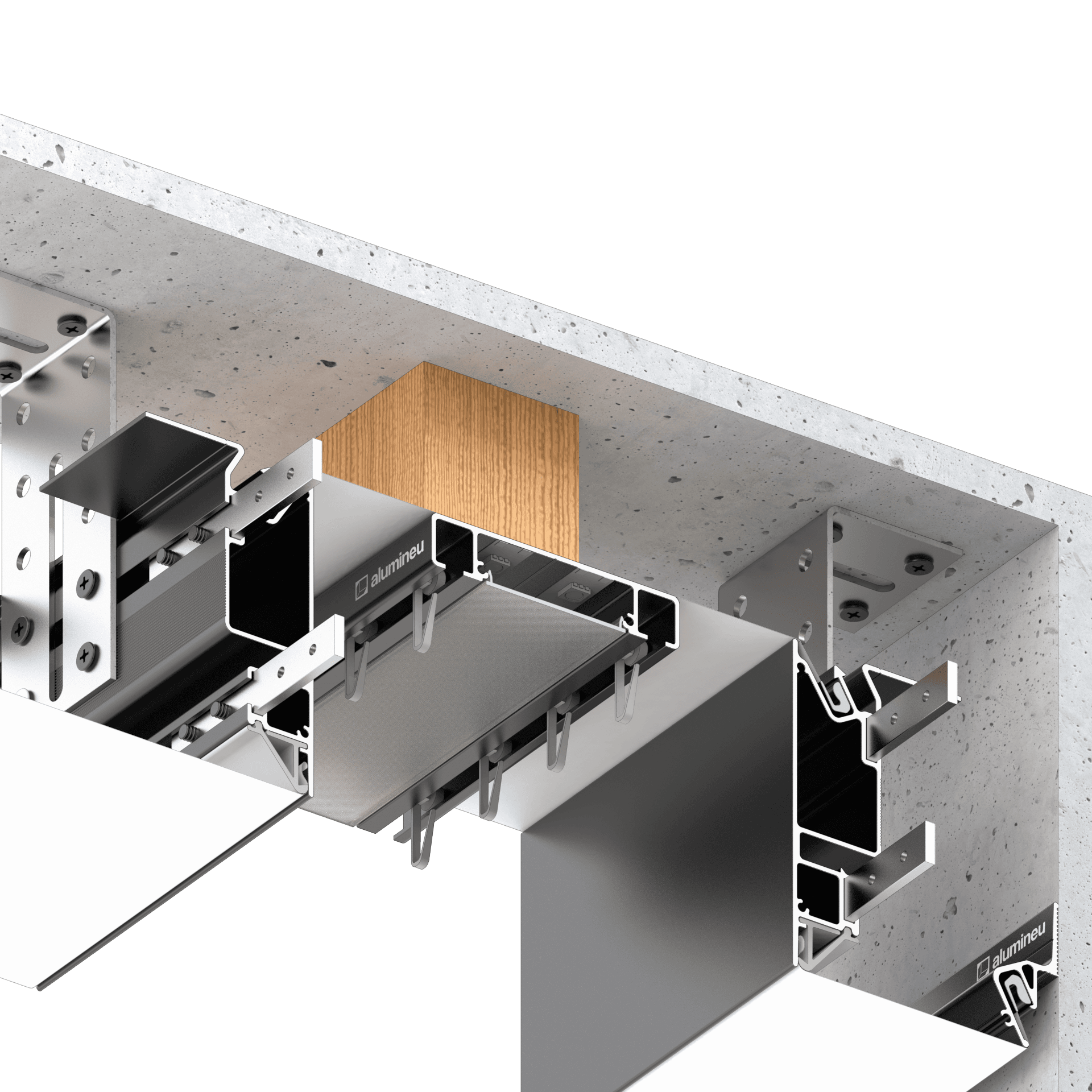 Profilé pour niche à rideaux CURTINA X406 — exemple d’installation