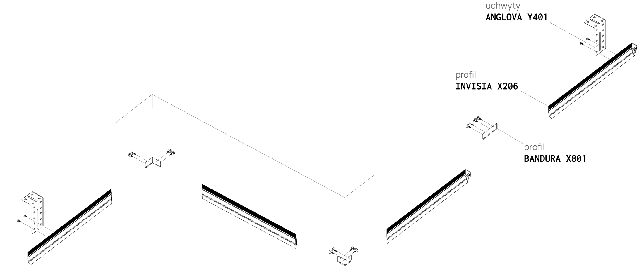 Profilé à joint creux INVISIA X206