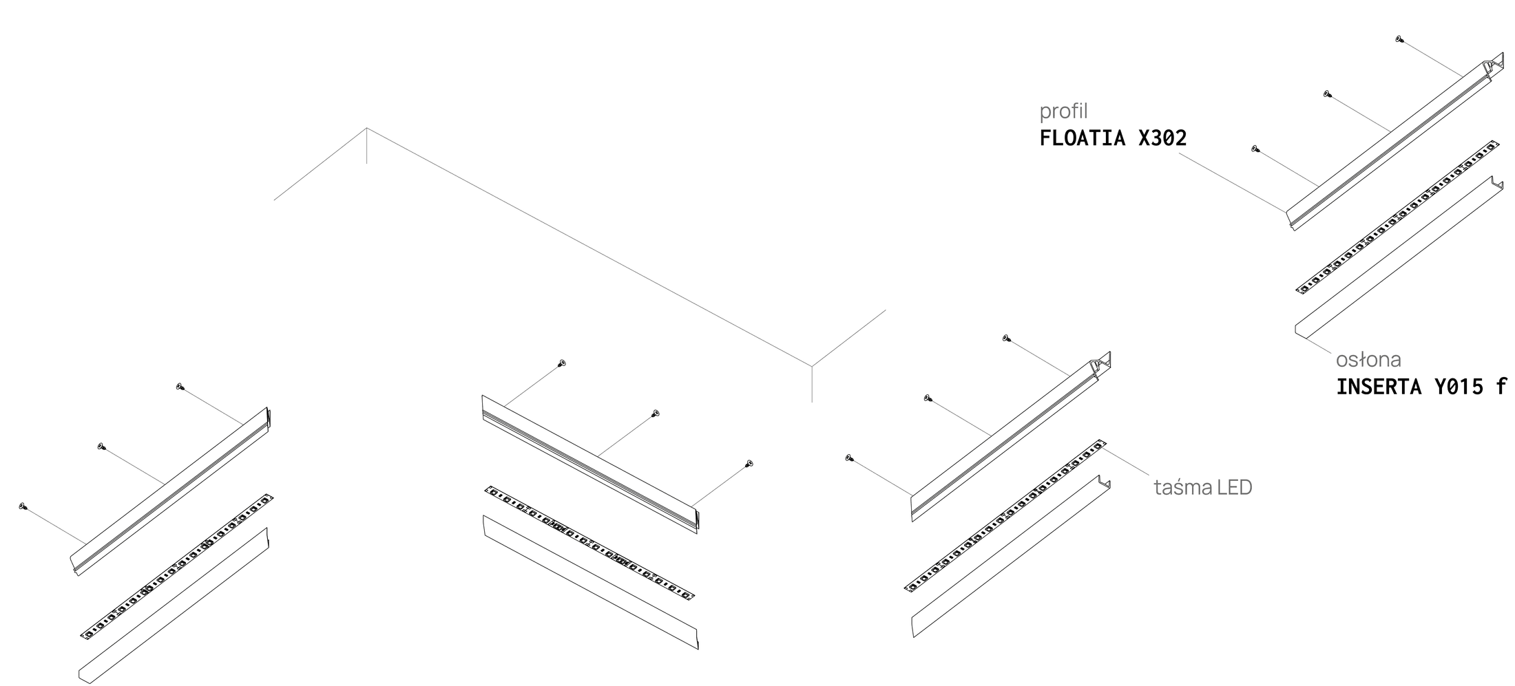 Profilé pour plafond flottant FLOATIA X302