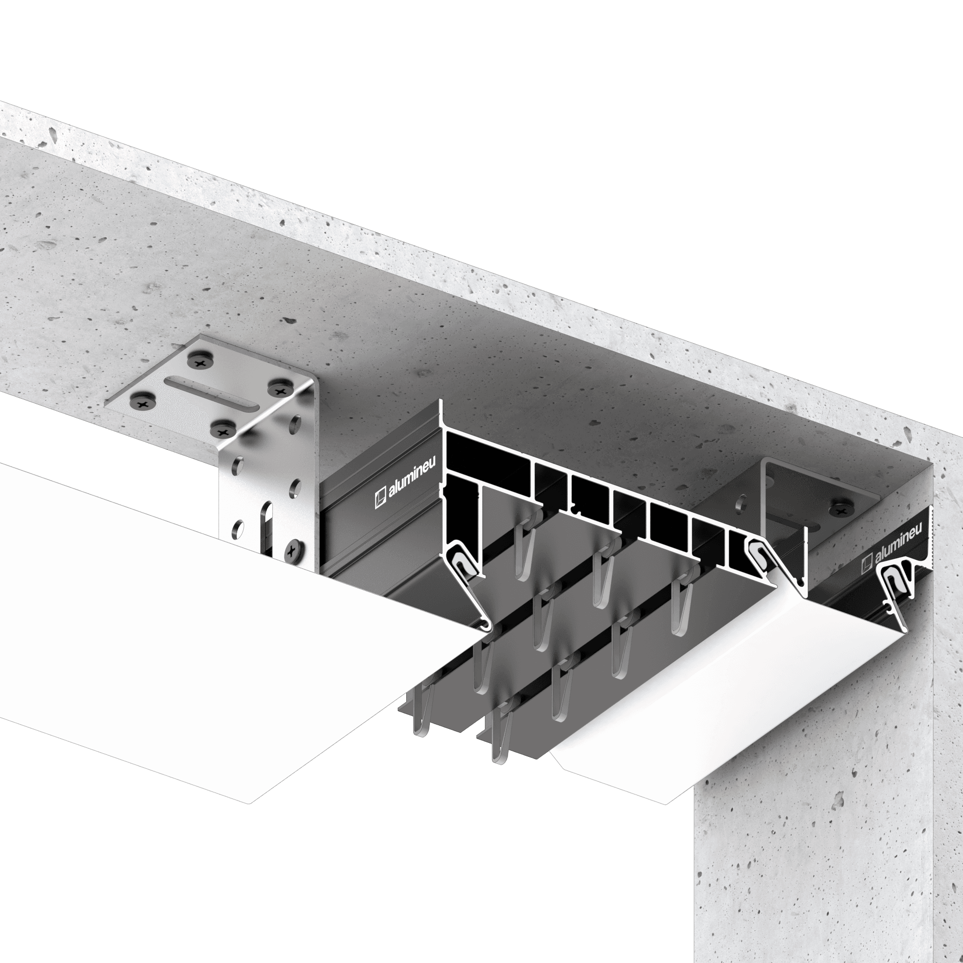 Profilé pour niche à rideaux CURTINA X403 — exemple d’installation