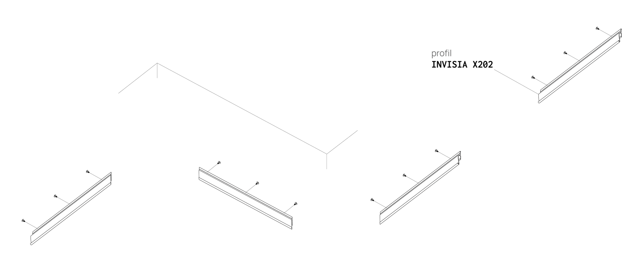Profilé à joint creux INVISIA X202