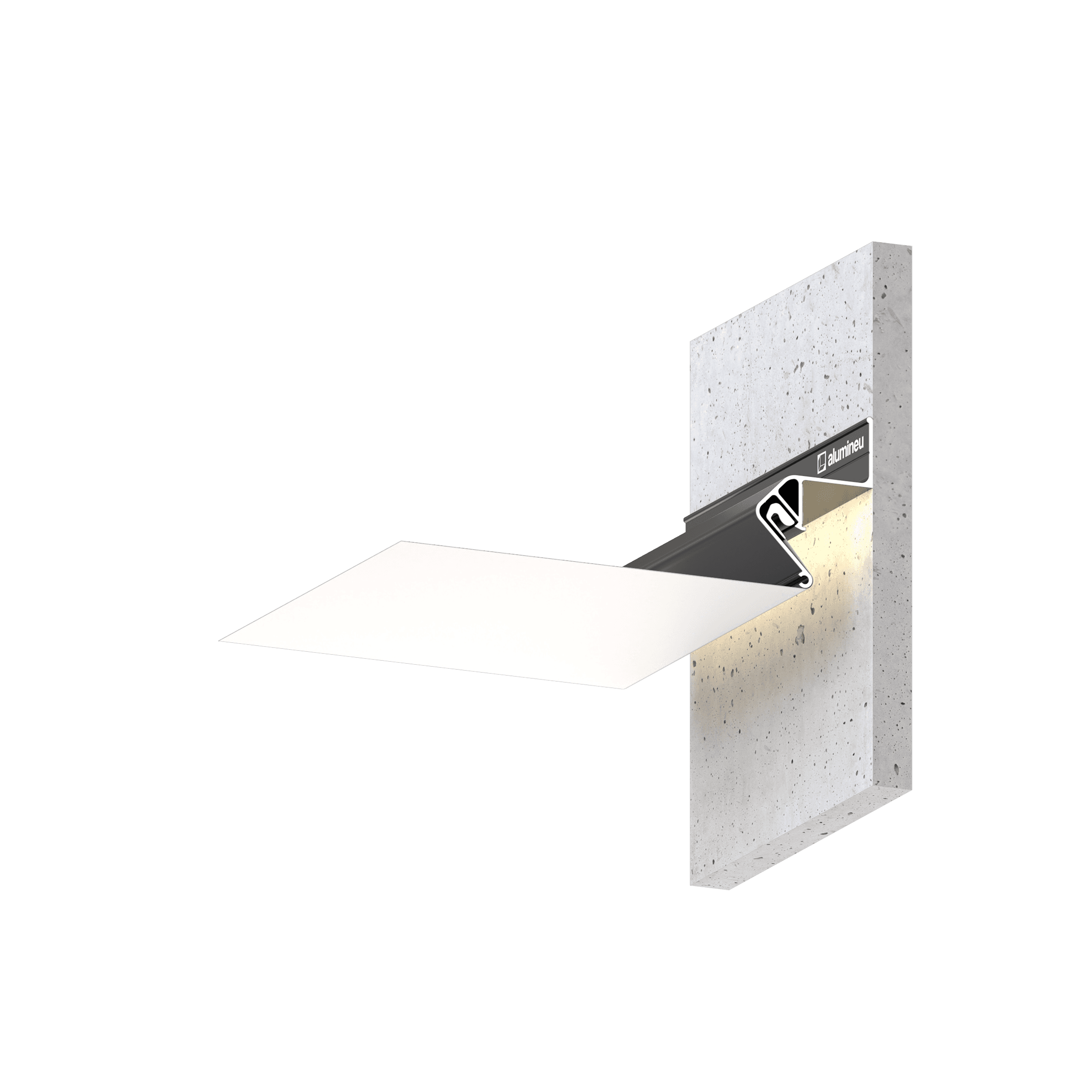 Profilé pour plafond flottant FLOATIA X301 — exemple d’installation