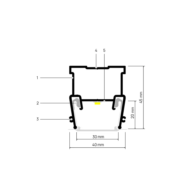Profilé LIGHTRA X030, schéma annoté
