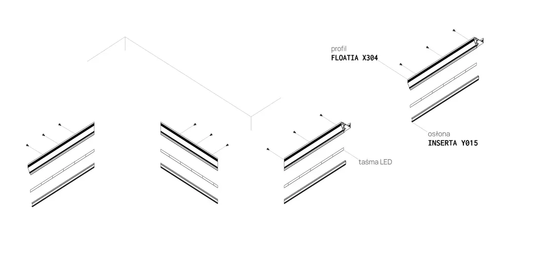 Profilé FLOATIA X304, schéma de montage