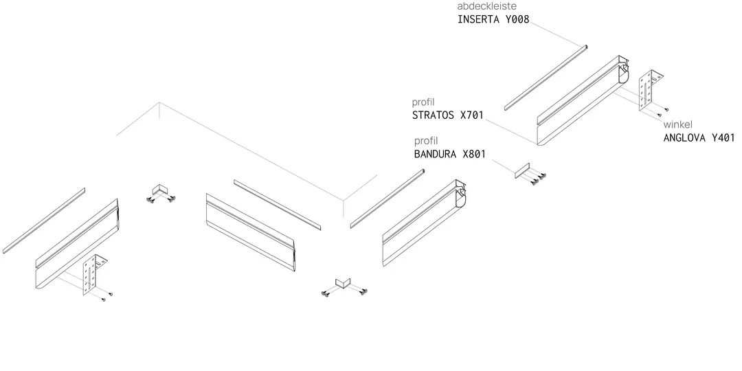 Profilé STRATOS X701, schéma de montage