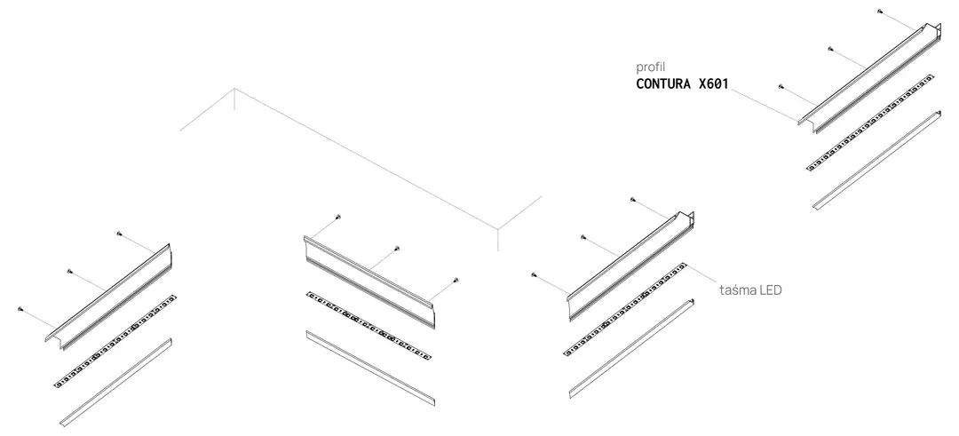 Profilé CONTURA X601, schéma de montage