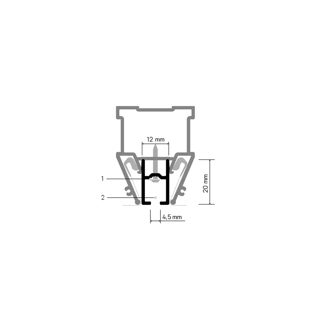 Profilé CURTINA X407, schéma annoté
